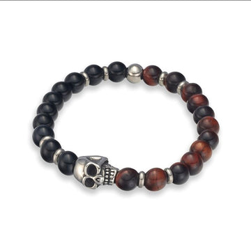 Black Agate & Tiger Stone Beaded Bracelet Men's Jewellery DPI Jewellery 