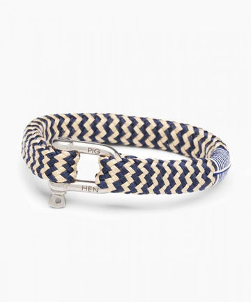 Bombay Barry Rope Bracelet - Navy/Sand | Silver Jewellery Antell 