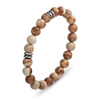 Brown & Cream Earth Bracelet Men's Jewellery DPI (Display Plus Imports) 