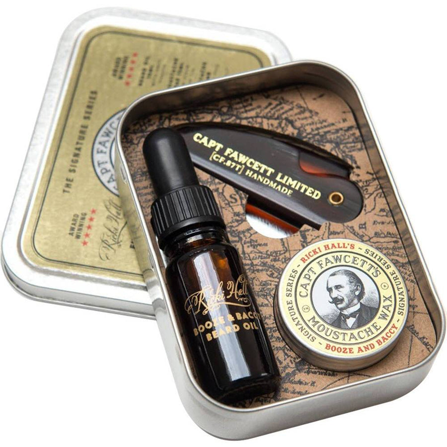 Captain Fawcett Booze And Baccy Grooming Survival Kit Grooming Barber Brands 
