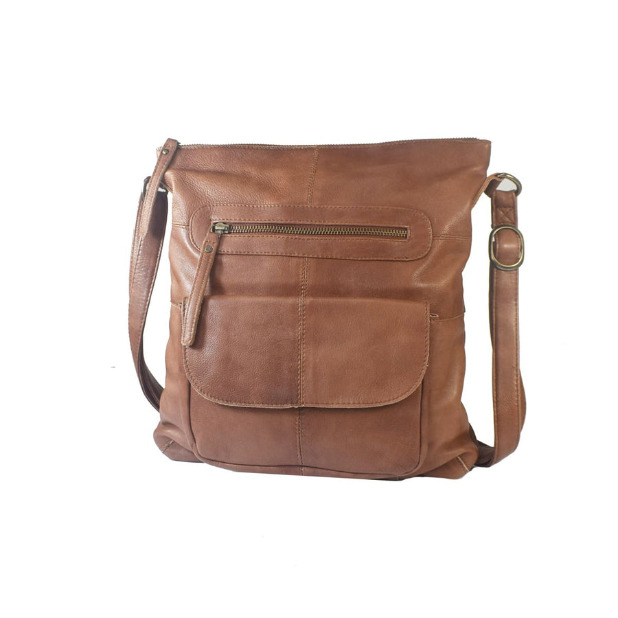 Carolina Leather Cross-Body Bag Bag Oran Brown 