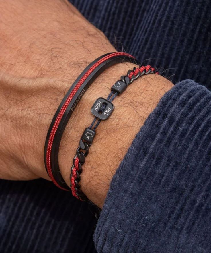 Catena Curb Chain Bracelet - Brick Red | Black Jewellery Antell 