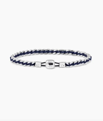 Catena Curb Chain Bracelet - Navy | Silver Jewellery Antell 