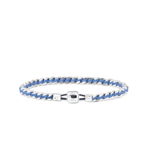 Catena Curb Chain Bracelet - Pigeon Blue | Silver Jewellery Antell 