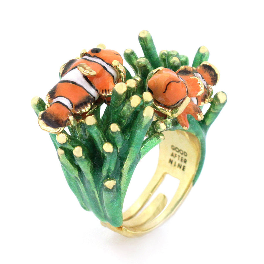 Clownfish and Sea Anemone Ring Jewelry Good After Nine TH 