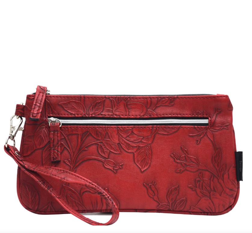 CMD Clutch Wallet Wallet Catherine Manuell Design Red Embossed Rose 