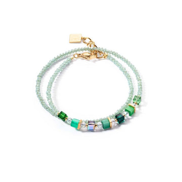 Coeur De Lion GeoCube Pale Jade Double Wrap Bracelet Women's Jewellery Timesupply 