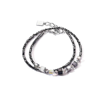 Coeur De Lion GeoCube Royal Grey Double Wrap Bracelet Women's Jewellery Timesupply 