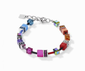 Coeur De Lion GeoCube Silver Rainbow Bracelet Women's Jewellery Timesupply 
