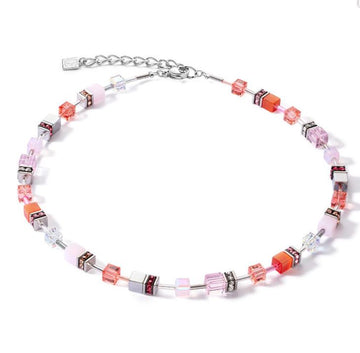 Coeur De Lion GeoCube Watermelon Rose Necklace Women's Jewellery Timesupply 