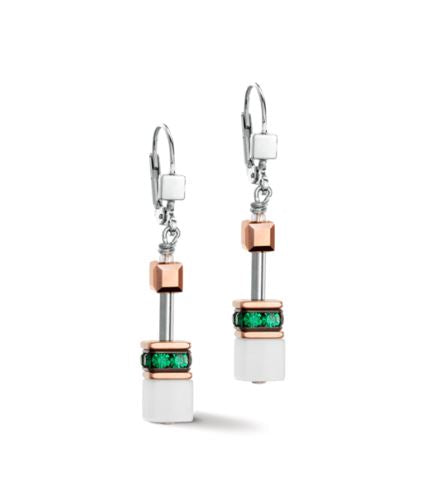 Coeur De Lion Green Crystal & Mint Geo Cube Earrings Bracelet Timesupply 