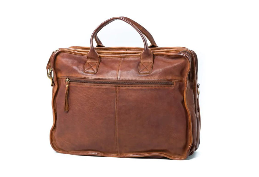 Cooper Leather Briefcase Bag Oran Cognac 