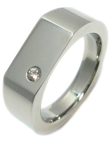 CZ S/Steel Signet Ring Men's Jewellery Cudworth 