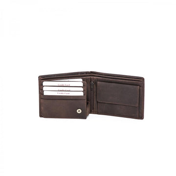 Dave Leather Wallet Wallet Oran Brown 