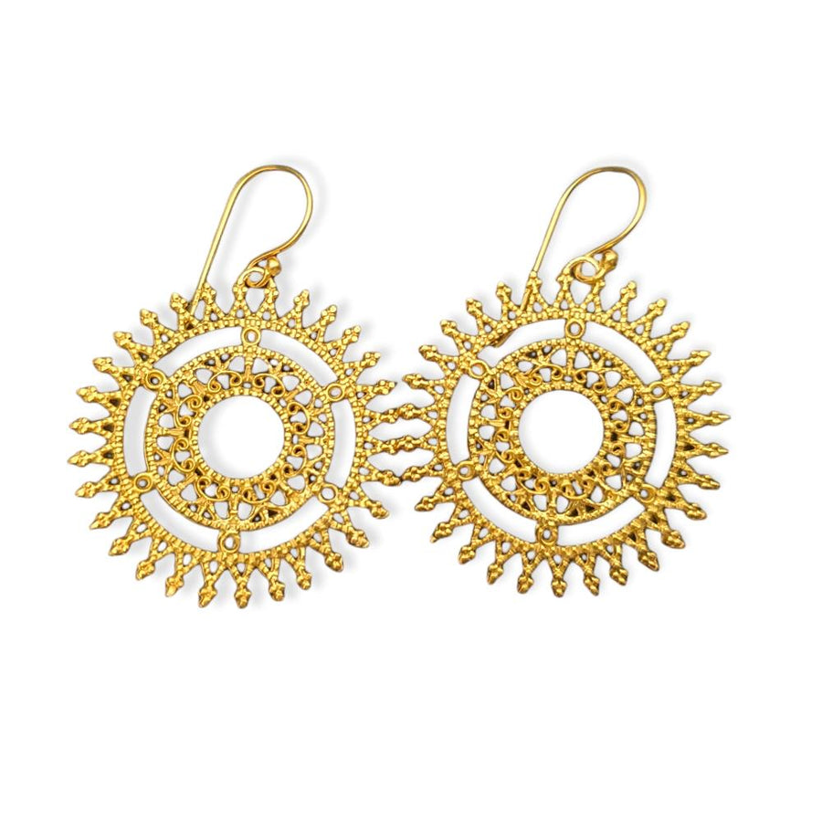 Earrings Aztec Sun Rays Jewelry Teddy Sinclair 