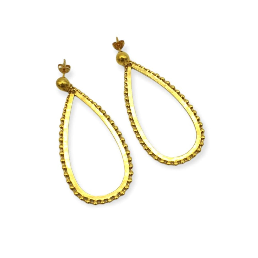 Earrings - Long Gold Teardrop Jewelry Teddy Sinclair 