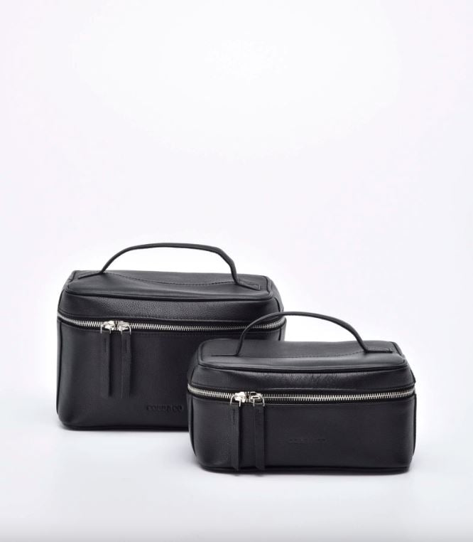 Empire Leather Beauty Case - 2pc Set Bag Gabee Black 