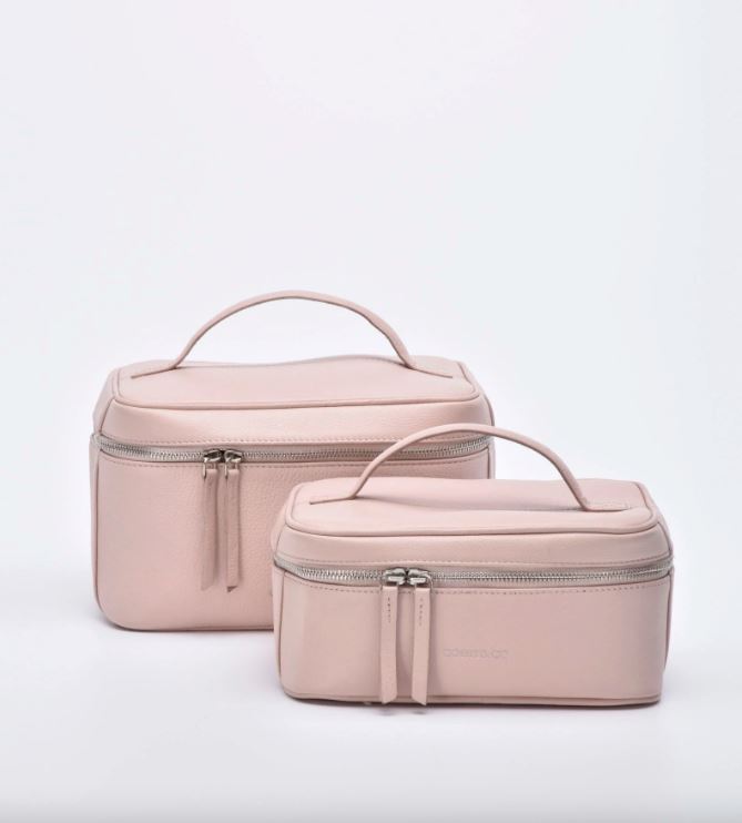 Empire Leather Beauty Case - 2pc Set Bag Gabee Blush 