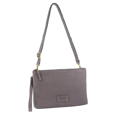 Estrella Leather Cross Body Bag Handbag Milleni Grey 