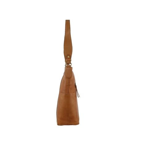 Faye Leather Stitched Design Hobo Bag Travel Bag Milleni 