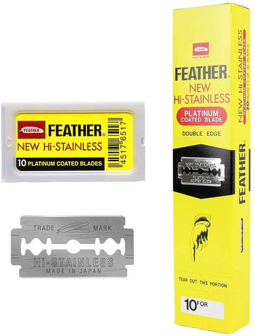 Feather New Hi-Stainless Razor Blades Shaving Barber Brands Pack of 5 