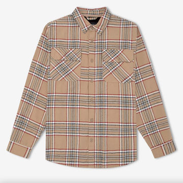 Flannel Long Sleeve Shirt Hat SideLife Natural Check Small 