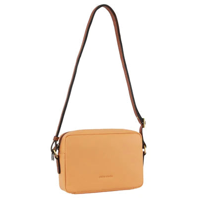 Francesca Leather Crossbody Bag Handbag Milleni Apricot 