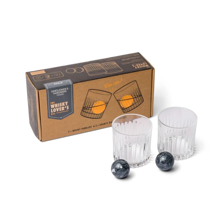 GH Cocktail Tumbler & Whiskey Stones Set Gentlemen's Hardware 