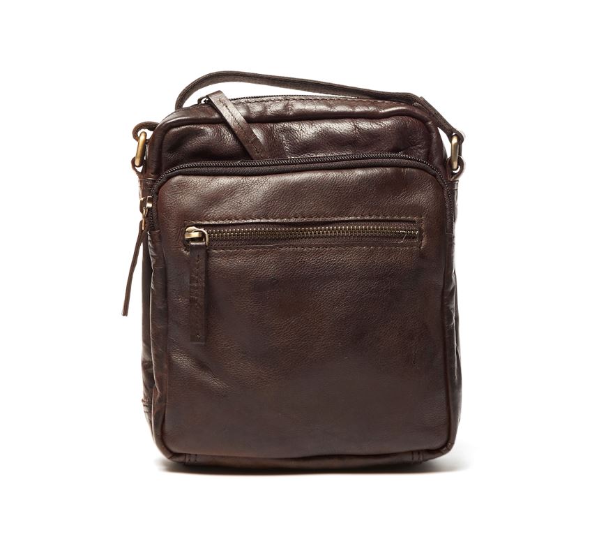 Helsinki Leather Crossbody Bag Bag Oran Brown 