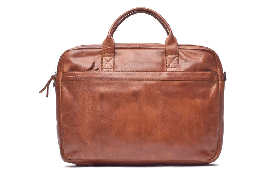 Henry Leather Briefcase Bag Oran Brandy 