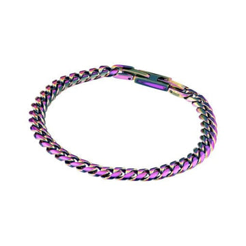 Iridescent Rainbow Cuban Link Bracelet Men's Jewellery DPI Jewellery 