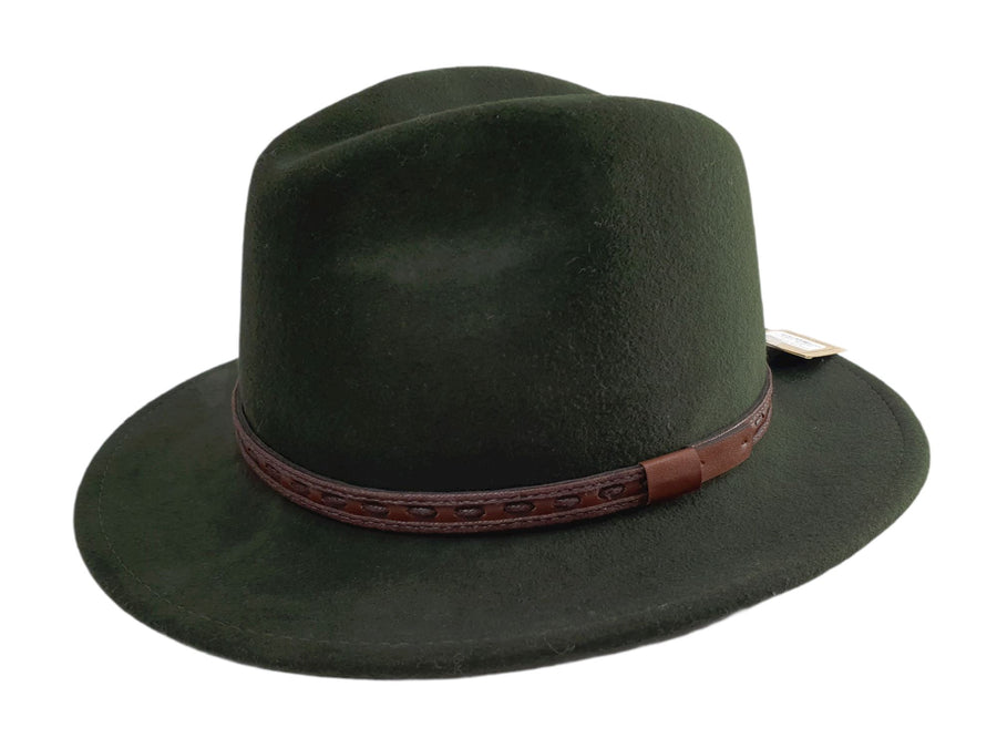 Johnny Crushable Wool Felt Safari Hat Hat Avenel Olive M 