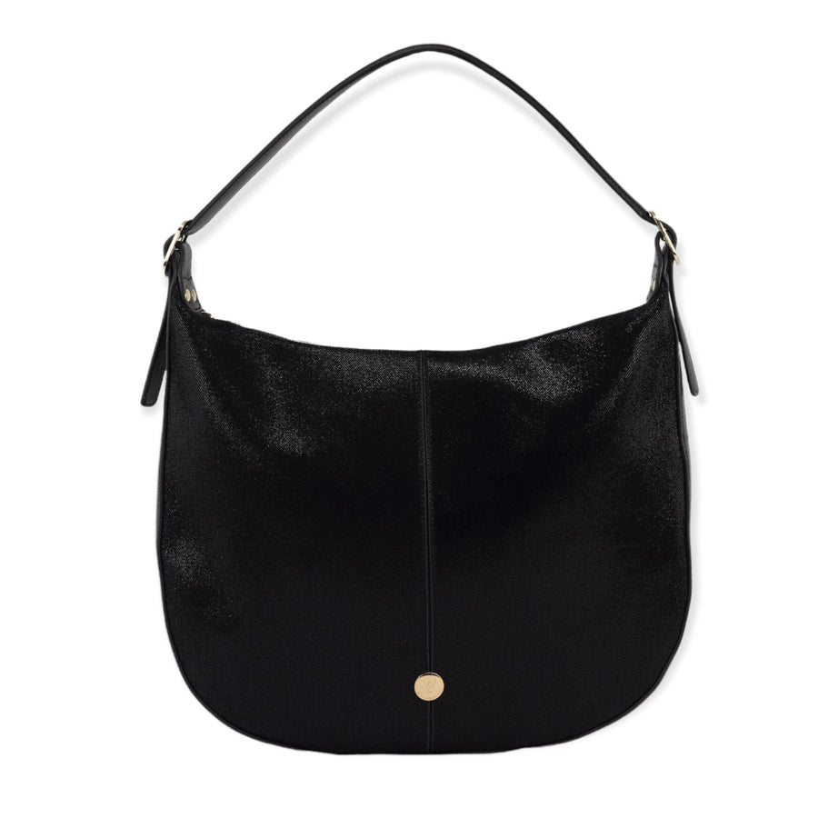 Kelsey Leather Shoulder Bag Bag Willow & Zac Black Herringbone 
