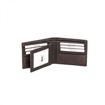 Kevin Leather Wallet Wallet Oran Brown 