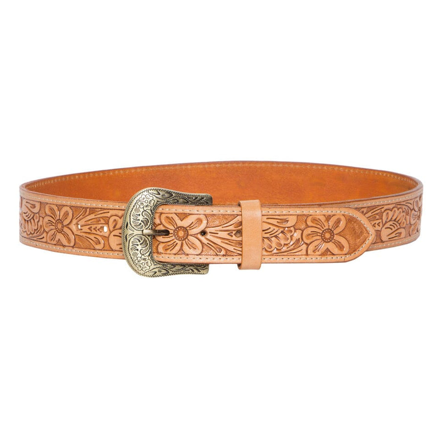 Lara Tooling Leather Belt w/ Removable Buckle The Design Edge 