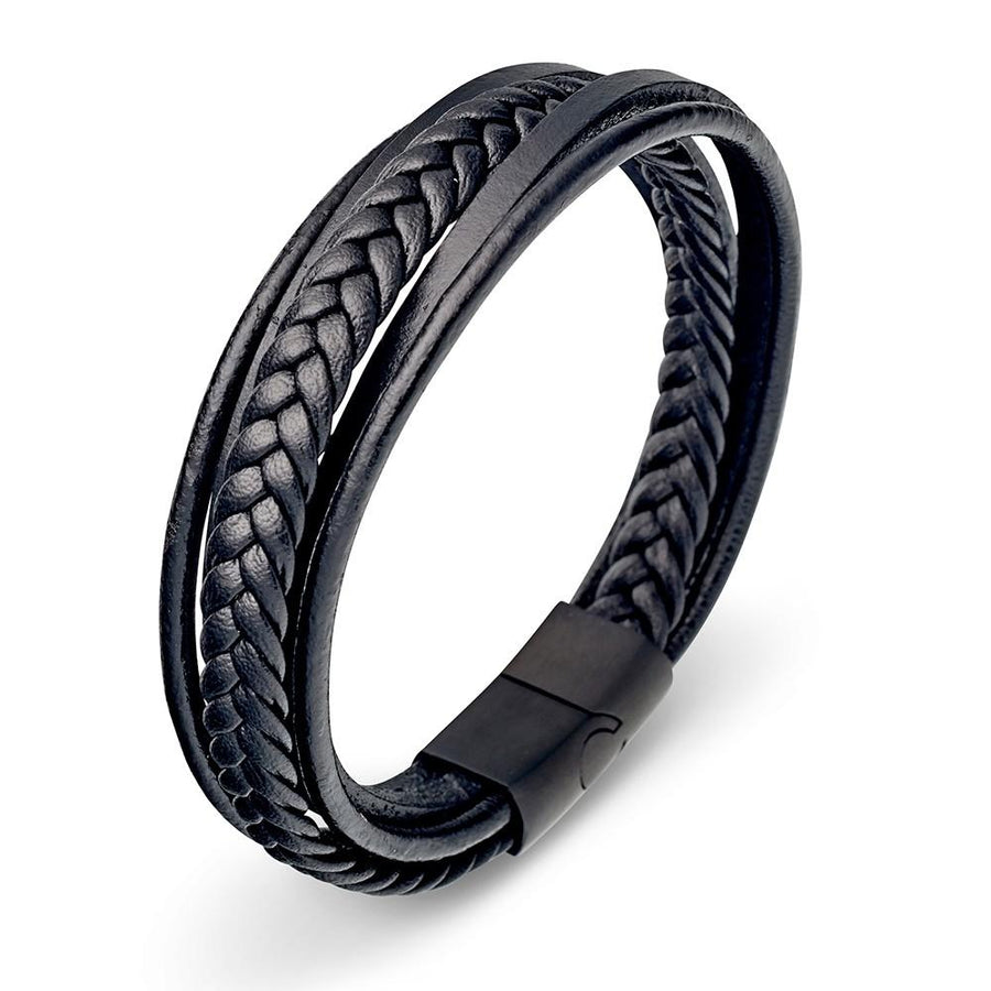 Leather bangle including braided strap Men's Jewellery DPI (Display Plus Imports) 