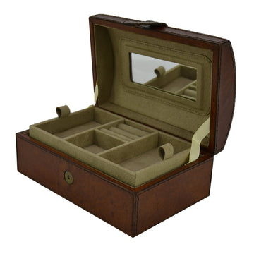 Leather Jewellery Box - Curved Top Storage Kundra 