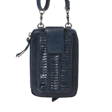 Lena Leather Cross-Body Organiser Bag Bag Modapelle Denim Blue 