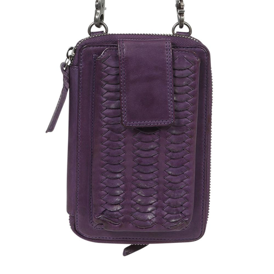 Lena Leather Cross-Body Organiser Bag Bag Modapelle Purple 