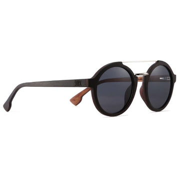 LENNOX - Maple & Rosewood w/Black Polarised Sunglasses Glasses Soek 