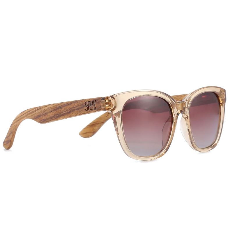 LILA GRACE CHAMPAGNE - Walnut Arms & Brown Polarised Lens Glasses Soek 