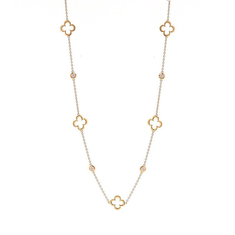 LONG HOLLOW FLOWER GOLD NECKLACE Women's Jewellery Sybella 