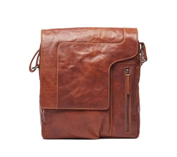 Lucas Leather Satchel Bag Bag Oran Brandy 