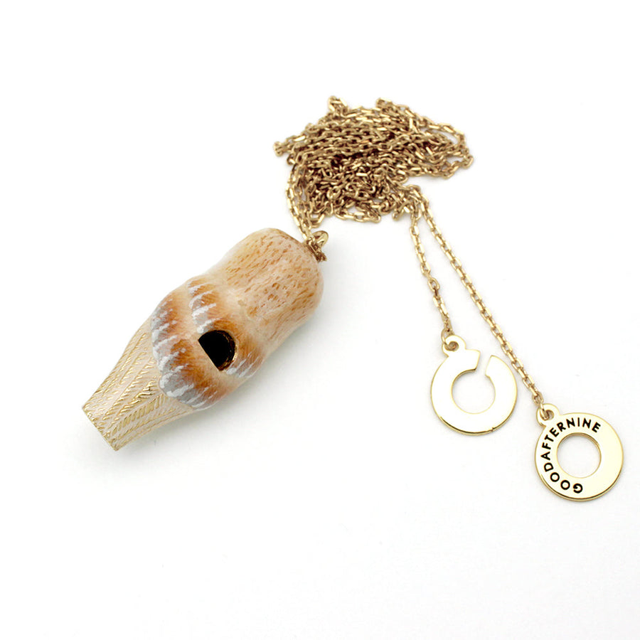 Lucky Barn Owl Whistle Necklace Good After Nine TH 