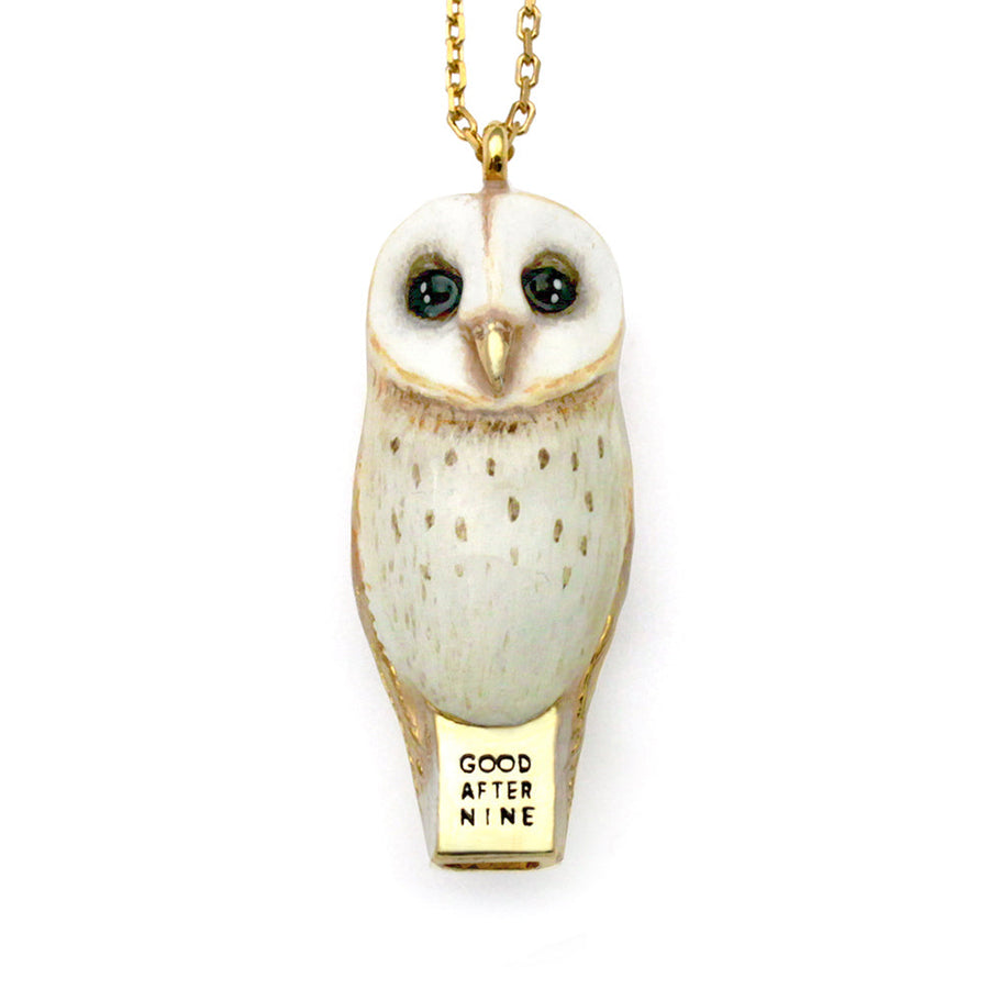 Lucky Barn Owl Whistle Necklace Good After Nine TH 