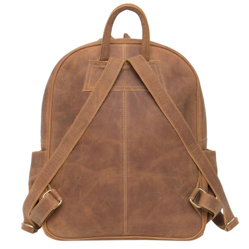 Ludovica Antique Leather w/Tooling Backpack Bag The Design Edge 