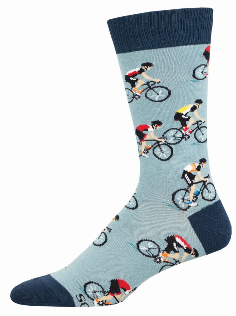 Men's Graphic Socks - Cycling Socks Bobangles Blue 