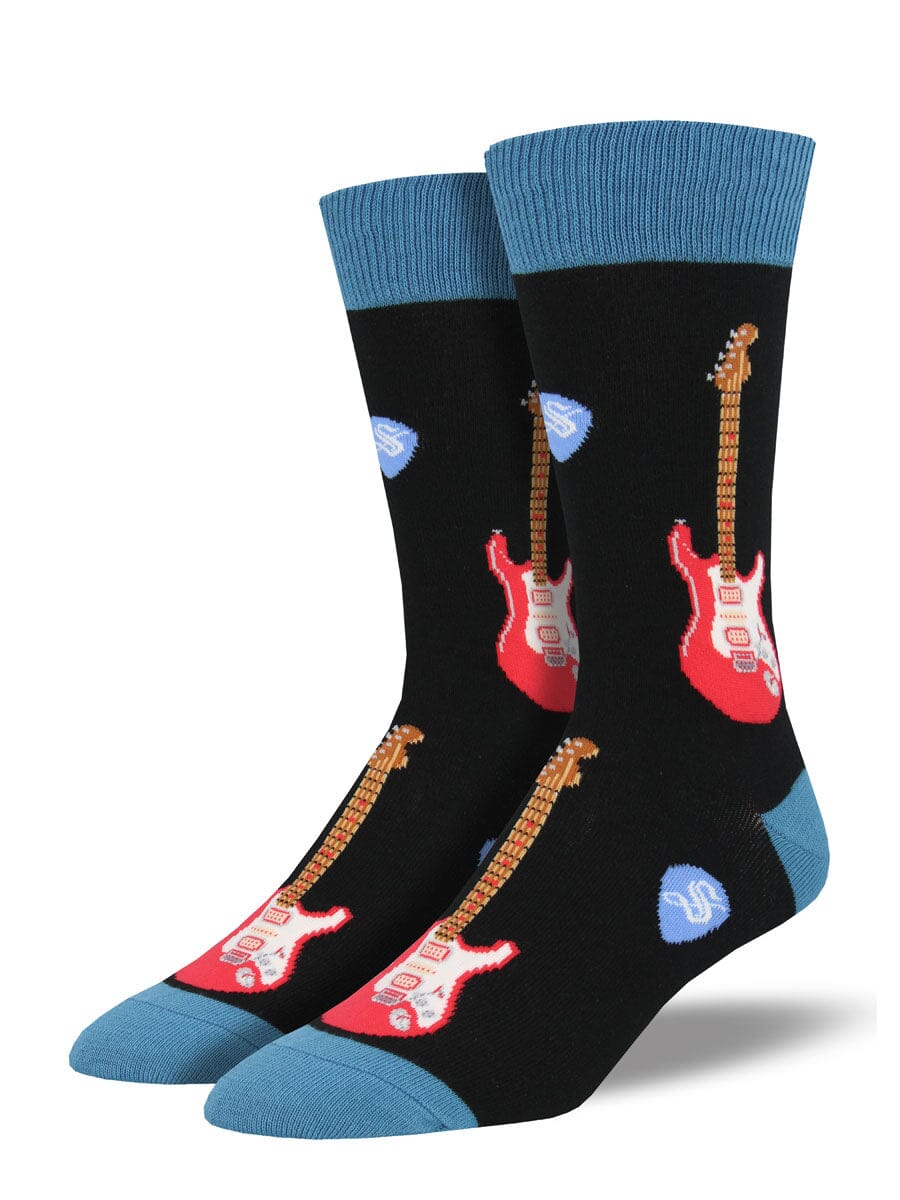 Men's Graphic Socks - Electric Guitar Socks Bobangles Black 