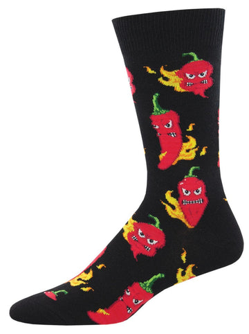 Men's Graphic Socks - Hot Stuff Socks Bobangles Black 