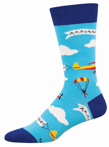 Men's Graphic Socks - Sky Diver Socks Bobangles Blue 